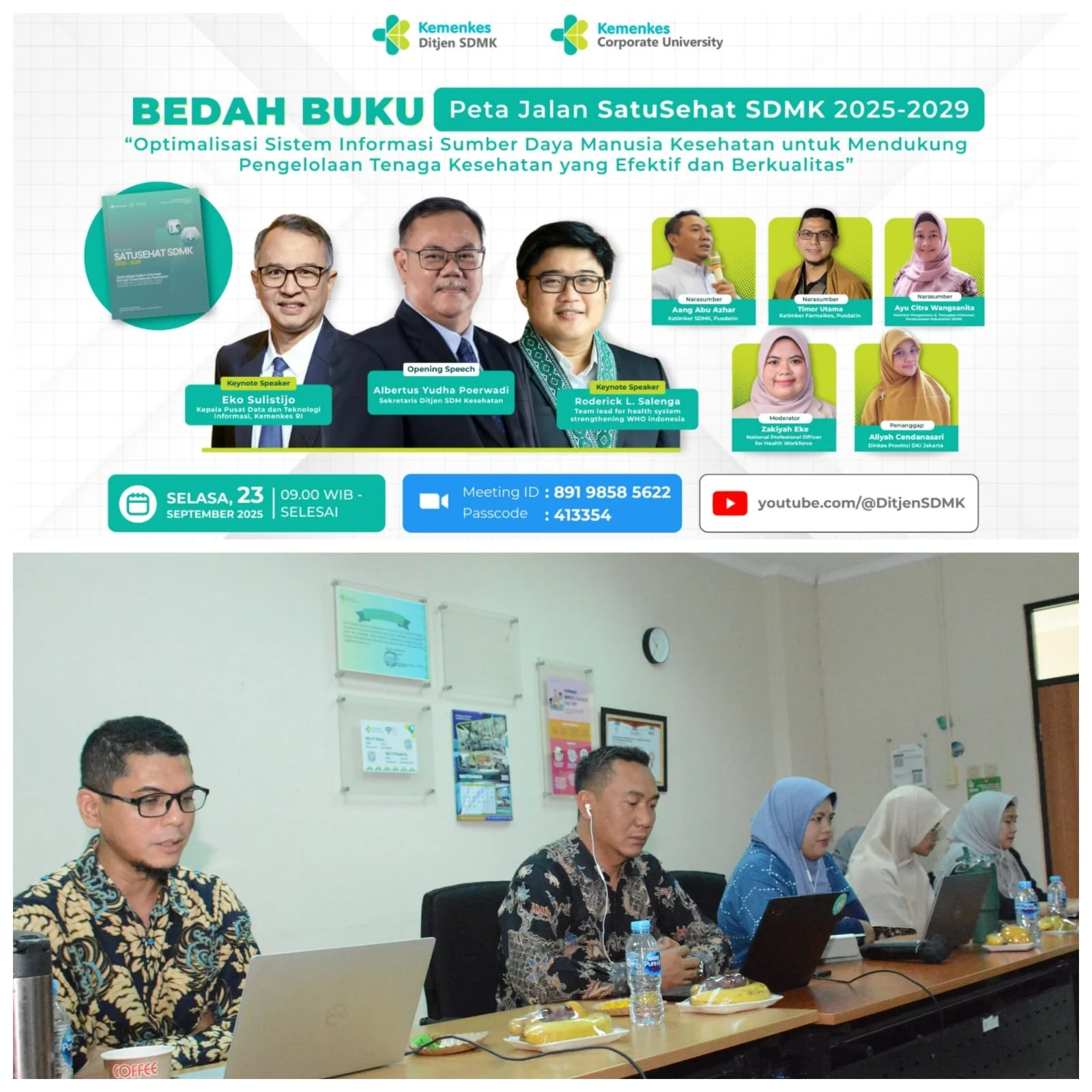 Bedah Buku “Peta Jalan SatuSehat SDMK 2025–2029 Optimalisasi Sistem Informasi Sumber Daya Manusia Kesehatan untuk Mendukung Pengelolaan Tenaga Kesehatan yang Efektif dan Berkualitas”